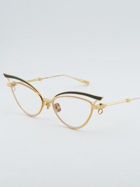 Valentino V-GLASSLINE VLX-118E-CH Eyeglasses Gold/Green 55mm Cat Eye Frame